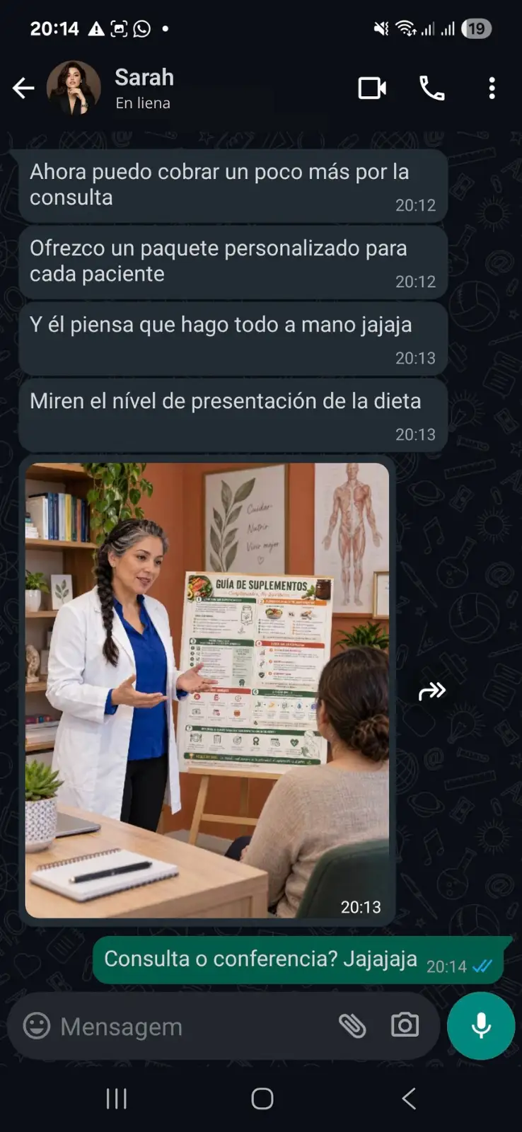 Conversación de una nutricionista sobre valorizar su consulta